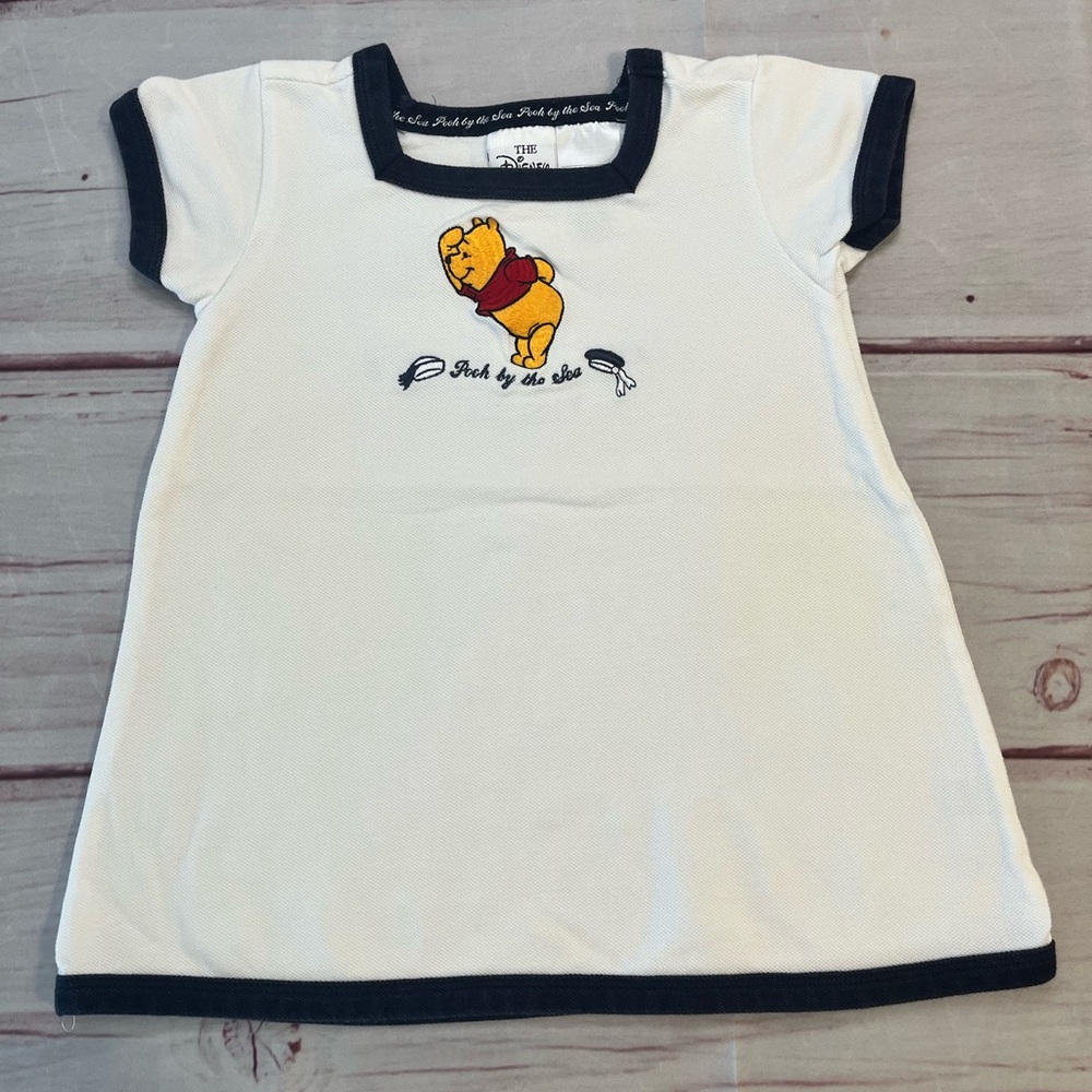 Vintage Girl's Size 4T Disney Winnie the Pooh "Pooh by the Sea" Dress
